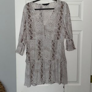 snakeskin mini dress